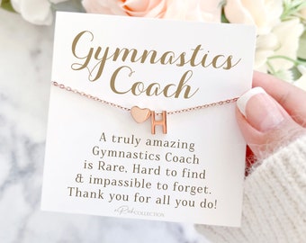 Personalized Gymnastics Coach Necklace Gift with Balance Beam Pendant – Unique Appreciation Jewelry for Sports Coach – Thank You Present