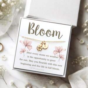 Bloom Necklace Gift, word Necklace, new beginnings Jewelry, breakup gift, divorce gift, break up gift, new beginnings gift