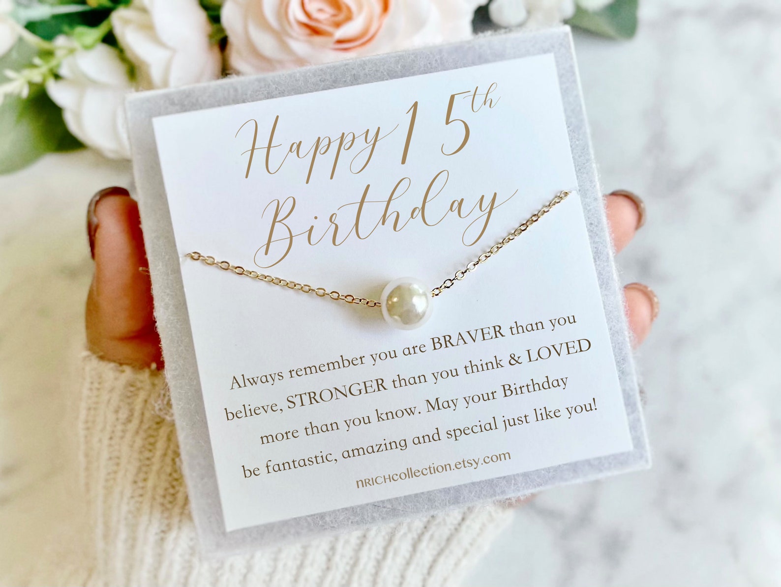 15th Birthday Gift for Girl 15 year old Gift Pearl Butterfly | Etsy
