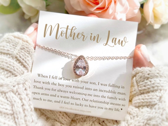 Buy to My Mother in Law Necklace from Daughter | Gift to Mother-in-law for Christmas Birthday Mother's Day, Message Card to Mom-In-Law - Blue Online 