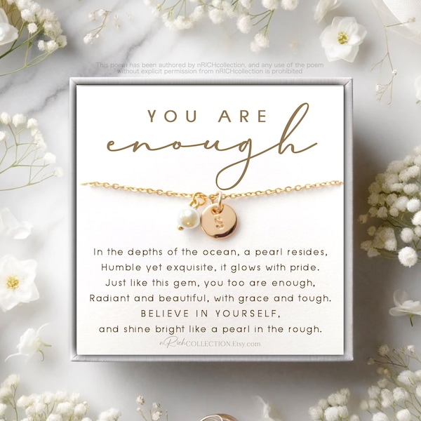 You Are Enough Necklace Gift for Best Friend I am enough self love gifts Believe in yourself Motivational gift for female woman empowerment