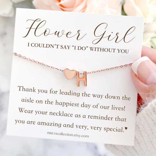 Personalized Flower Girl Gift Flower Girl Necklace Gift Custom Flower Girl Gift Flower Girl Proposal Thank You Flower Girl Necklace and Card