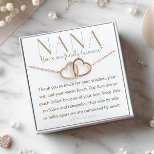 NANA Necklace Gift Mothers Day Gift for Nana from Grandkids Nama Gift for Grandmother Gift Grandmother Necklace Card Two Connected Hearts