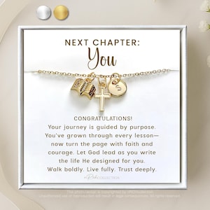 Christian Graduation Necklace: Bible Cross Charm, Class of 2025