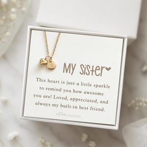 Heart Necklace Gift for Sister – Cute Jewelry Gift for Built-In Best Friend – Sister Birthday Gift from Sibling Sweet Token of Appreciation