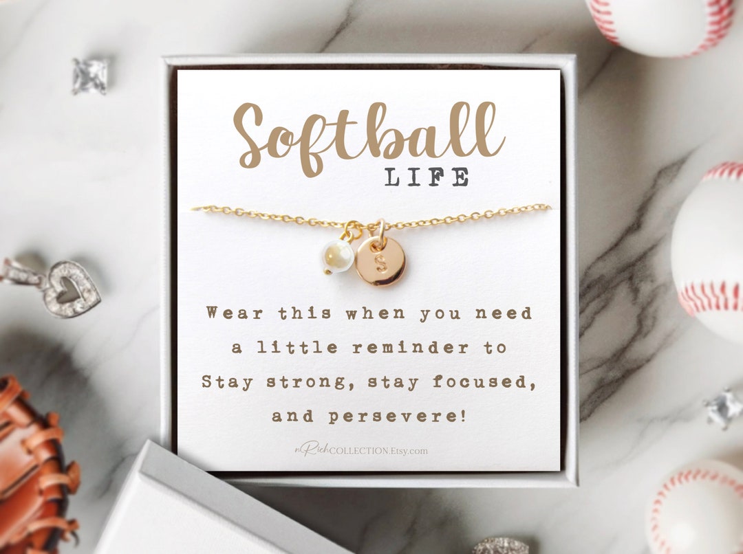 Softball Gifts, Gift for Softball Players, Softball Necklace, Softball