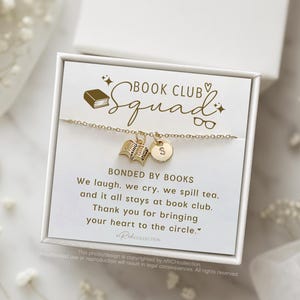 Fun & Playful
We laugh, we cry, we spill tea—and it all stays at book club! This charming necklace is perfect for your book besties. With a dainty book and custom initial charm, it’s the ultimate inside-joke accessory for your reading crew. Great for birthdays, meetups, or just because.