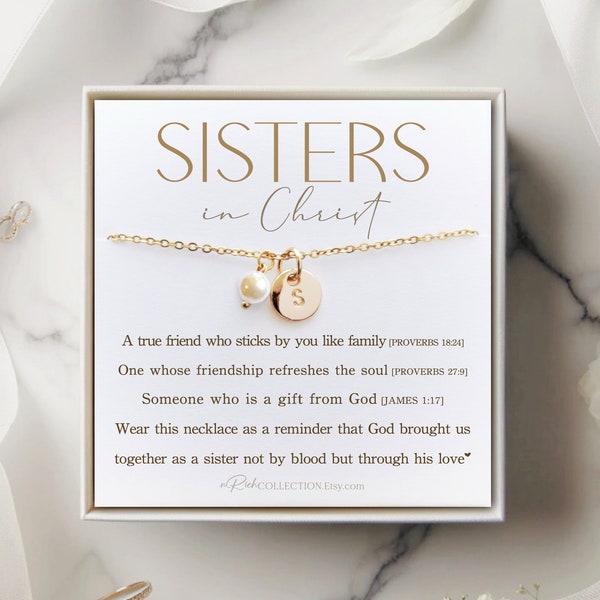Sister in Christ Necklace : Church Gifts, Christian Gift Ideas, Christmas Gift, Pearl Jewelry for Church Friends, Faith Gift Ideas for her