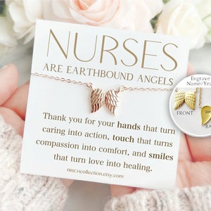 Thank You Nurse Appreciation Gift Nurse Appreciation Necklace Gift Doctor Appreciation Caretaker Thank You Gift Thank You Jewelry Angel Card