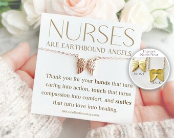 Thank You Nurse Appreciation Gift Nurse Appreciation Necklace Gift Doctor Appreciation Caretaker Thank You Gift Thank You Jewelry Angel Card