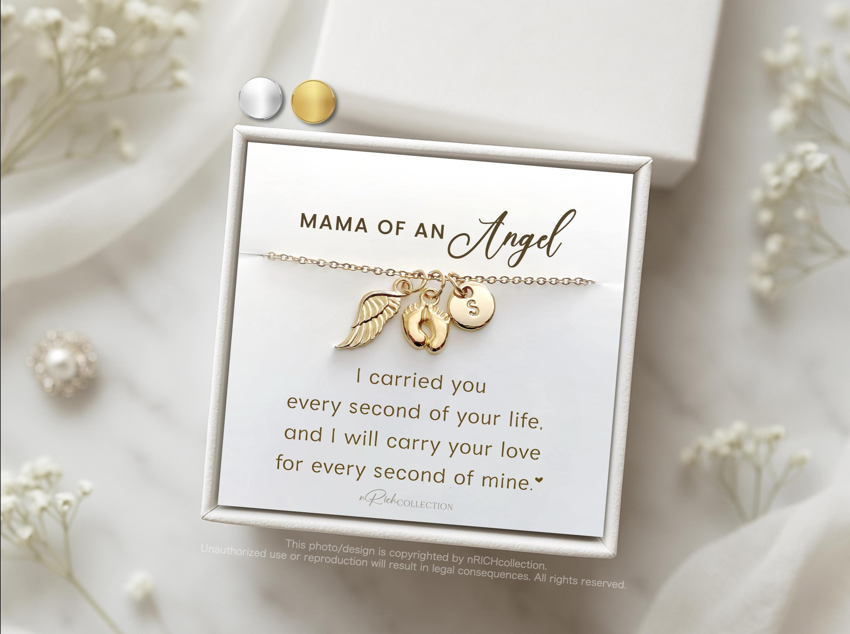 Mama of an angel necklace Gift for Miscarriage Mom Infant loss Still Born Angel wing necklace Personalized remembrance Memorial keepsake