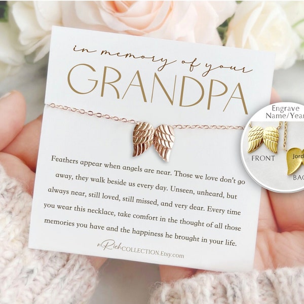 Loss of Grandfather Sympathy Gift Grandpa Memorial Gift Condolence Pass Away Grandpa Necklace Grandpa Remembrance Sorry for your loss