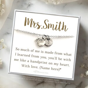 Apple Teacher Necklace Gift – Perfect Christmas or End-of-Year Teacher Appreciation Jewelry – Unique Teacher Thank You Gift for Women
