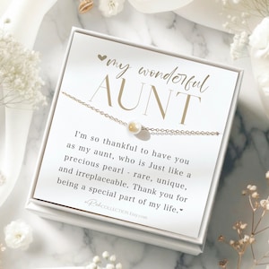 Aunt Necklace Gift for Aunt from Niece Nephew Personalized Aunt Jewelry Gift Pearl for Aunt Custom Name necklace Aunt Birthday Sentimental
