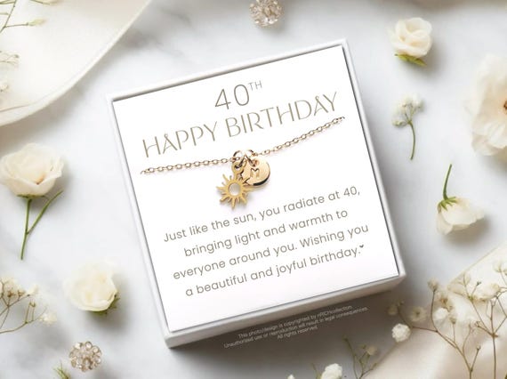 40th Birthday Gift | Best Friend Female 40th | Necklace for Women Turning 40 | 40 Year Old & Forty Birthday Jewelry Gift for Her