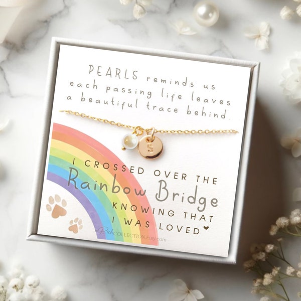 Personalized gifts Dog loss gifts Loss of Dog jewelry Gifts Dog loss sympathy gifts Dog memorial necklace Rainbow bridge poem necklace gifts