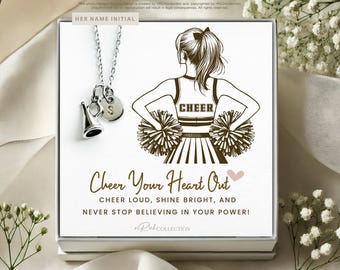 Personalized Megaphone Cheerleading Necklace Cheer Team Gifts for Girls, Senior Cheer Gifts,Cheer Jewelry for Daughter Bulk Cheerleader Gift