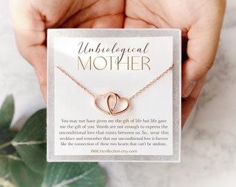 Mother in Law Necklace Gift Bonus Mom Necklace Gift Personalized Gift for Mom in Law form Daughter in Law Birthday Gift Two Hearts Necklace