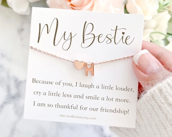 Gift for friends, friendship gift, friendship necklace, best friend gift, Best friend necklace, Best Friend, bestie, Intial Name Necklace