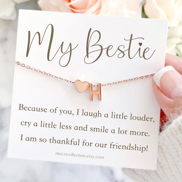 Gift for friends, friendship gift, friendship necklace, best friend gift, Best friend necklace, Best Friend, bestie, Intial Name Necklace