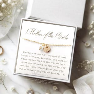 Mother of the Bride Wedding Jewelry | Personalized Pearl Necklace | Custom Sentimental Gift | Unique Bridal Party Keepsake for Wedding Day