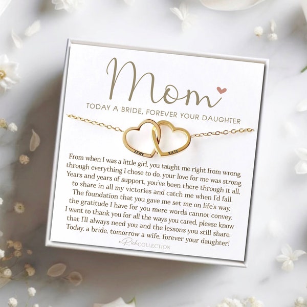 Mother of the Bride Necklace Gift Bride Mom Matron of Honor Bridal Party Gift from Daughter Bride's Mother Express Gratitude on Wedding Day