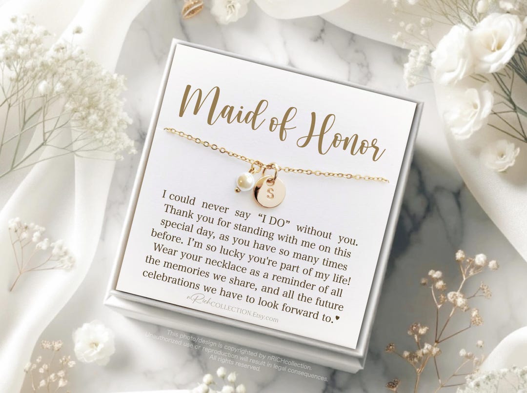 Personalized Maid of Honor Gift, MOH Necklace, Maid of Honor Proposal