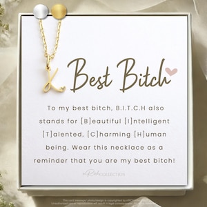 Best Bitches Funny Gift for Best Friend Personalized Gift for Her Badass jewelry Funny quote Name Initial Necklace Strong sassy girl Coworke