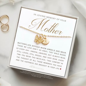 La perte d'une mère, un cadeau pour le deuil, un collier en souvenir d'une mère, un cadeau de sympathie, un cadeau commémoratif pour une mère, un collier papillon, une mère décédée