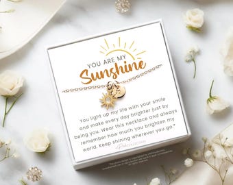 You Are My Sunshine Necklace - Personalized Jewelry Gift for Daughter Niece Goddaughter Cute Gift for Little Girls Preteens and Teenage Girl