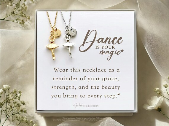 Personalized Dance Gifts, Ballet Necklace, Dance Recital Gifts, Personalized Dancer Necklace, Initial Necklace, Ballet Teacher Gift