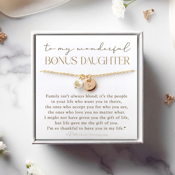 Daughter Of The Bride Gift Necklace to Stepdaughter Gift From Stepdad On Wedding Day Gift From Groom To Bonus Daughter Bridal wedding gifts