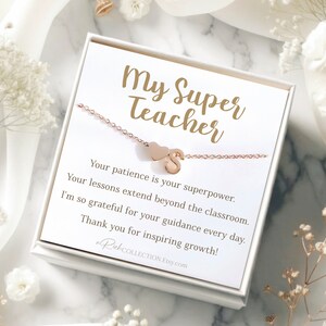 Personalized Teacher Gift for Teacher Necklace Gift Initial Necklace End of Year Gifts Christmas Birthday Thank You Teacher Appreciation