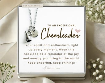 Personalized Cheerleading Gifts, Megaphone Necklace, Cheer Gifts, Personalized Cheerleader Necklace, Initial Necklace, Cheer Team Gifts Bulk