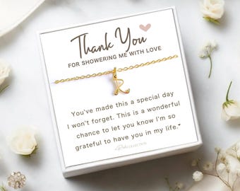 Baby shower hostess gift Personalized Necklace Gift Baby Boy shower hostess Thank you gift baby girl shower host gifts Initial Name necklace