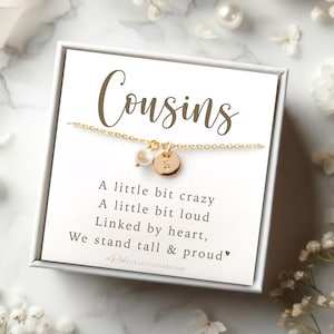 Cousin Necklace Gift Pearl Necklace Custom Name Necklace Funny Cousin Gifts sentimental for Cousin Jewelry Christmas Birthday Cousin Crew