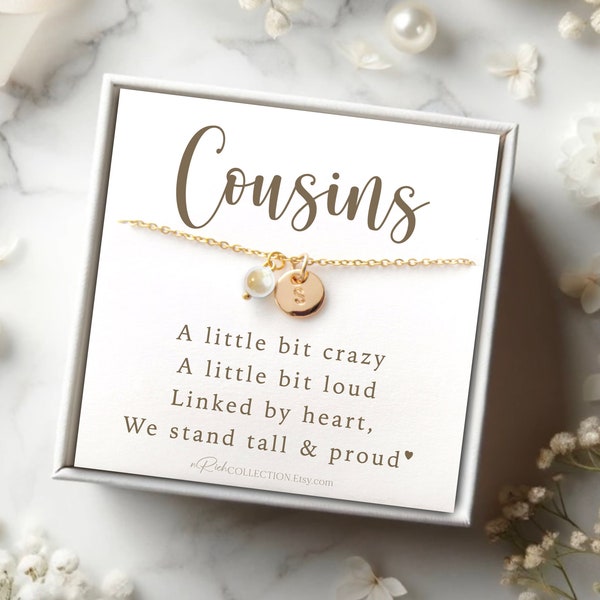 Cousin Necklace Gift Pearl Necklace Custom Name Necklace Funny Cousin Gifts sentimental for Cousin Jewelry Christmas Birthday Cousin Crew