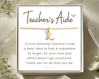 Teacher Aide Gift Teacher Assistant Appreciation Gift for her Necklace Gift Jewelry Gift Idea Thank you TeacherBest Teacher Aide Retirement