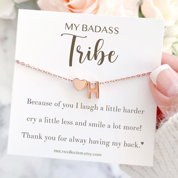 Tribe necklace for  Best Friend necklace Tribe gift for woman Initial Name Necklace Personalized Badass bestie present Soul sister necklace