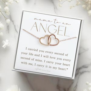 Miscarriage Gift Necklace Angel Baby Miscarriage Keepsake Pregnancy Loss Stillborn Necklace Bereavement Gift Mama of an Angel Two Heart