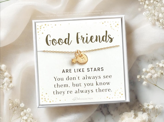 Dainty Best friend necklace, heart necklace, gift best friend, best friend gift, Good Friends Star necklaces for friends, necklace set