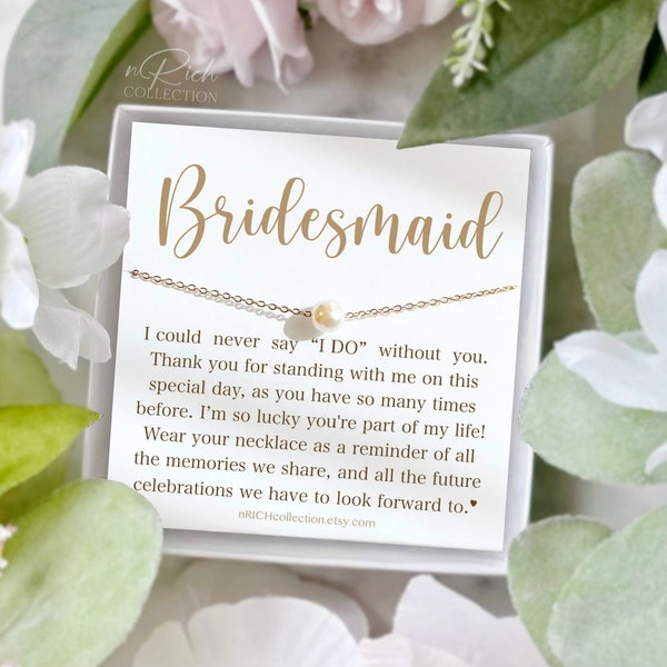 Bridesmaid Necklace Personalized Bridesmaid Gift for Bridesmaid Proposal Gift Bridesmaid Jewelry Bridesmaid Gift Set Bridesmaid Pearl Be My