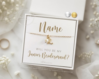 Junior Bridesmaid Proposal Necklace: Pearl Initial Jewelry Gift