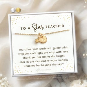 Star Necklace for Teacher, Teacher Gifts Personalized, Gift for Teacher Women, Bulk Teacher Appreciation Gifts for Her, Student Teacher