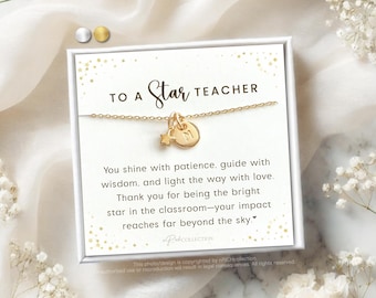 Star Necklace for Teacher, Teacher Gifts Personalized, Gift for Teacher Women, Bulk Teacher Appreciation Gifts for Her, Student Teacher