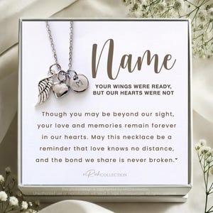 Angel Wing Heart Necklace: Sympathy Grief Gift