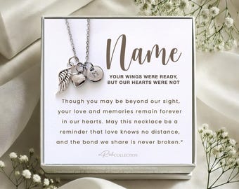 Angel Wing Heart Necklace: Sympathy Grief Gift