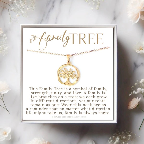 Long Family Tree Necklace Etsy