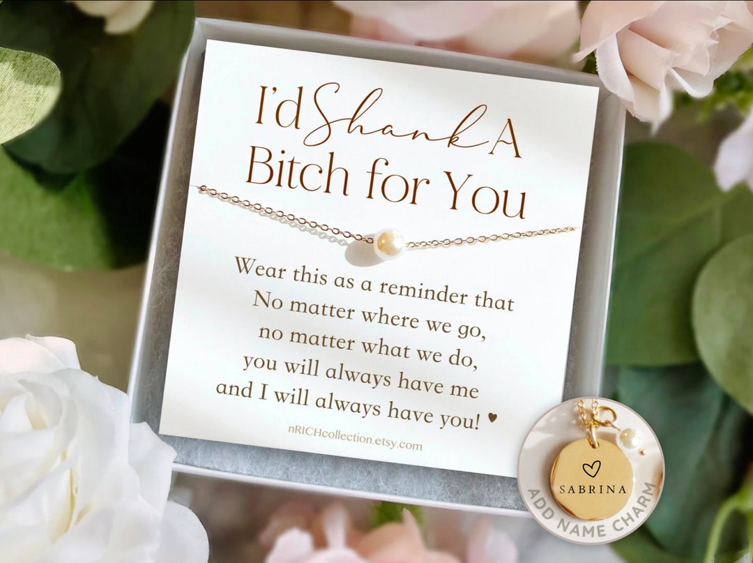 SHANK A BITCH Pearl Necklace Gift for Her Personalized Funny Etsy