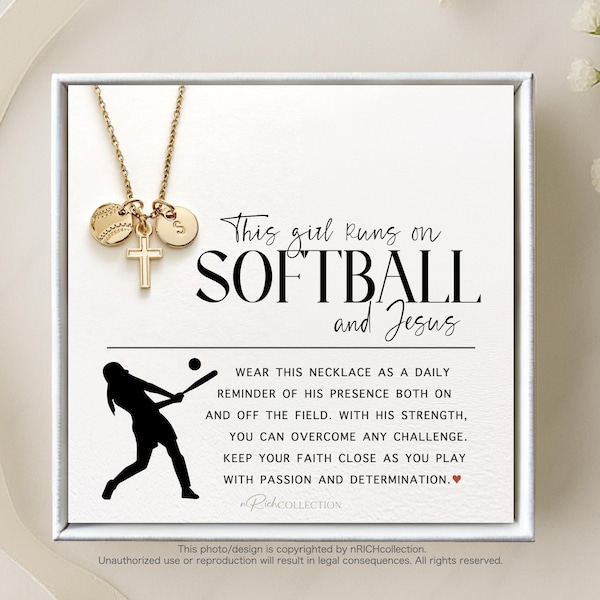 Cadeau chrétien de softball Faith : Colliers de softball Cadeaux de foi pour les joueurs de softball chrétiens Entraîneurs d'équipes Cadeaux pour seniors personnalisés en vrac